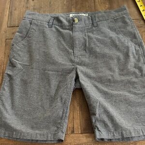 Ezekiel Men’s Light Gray Flat Front Shorts – Size 32, Pinstripe Design